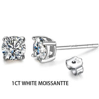 2CT Moissanite Stud Earrings - 925 Silver