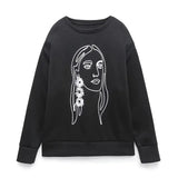 Women Fashion Printing Basic Sweatshirts