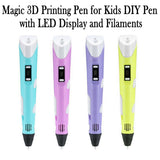 Magic 3D Printing Pen for Kids DIY Pen with LED Display and Filaments_5