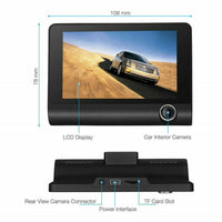HD Front Rear & Interior Three Lens Car Dashboard Camera- Car Charger_12