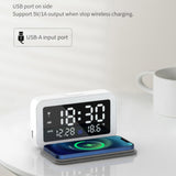 LED Digital Alarm Clock and Wireless Phone Charger- USB Powered_12