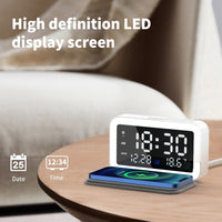 LED Digital Alarm Clock and Wireless Phone Charger- USB Powered_4