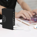 60W 10 USB Port Desktop Travel Family Wall Plug Charger_4