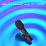 Rechargeable Wireless Mini Plugged-in Microphone Lapel with Clip_12