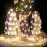 Solar Powered Outdoor 3D Penguin Holiday Decorative Light_2