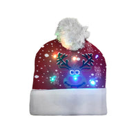 LED Christmas Theme Xmas Beanie Knitted Hat - Battery Operated_2