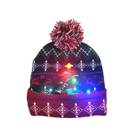 LED Christmas Theme Xmas Beanie Knitted Hat - Battery Operated_5
