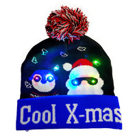 LED Christmas Theme Xmas Beanie Knitted Hat - Battery Operated_7
