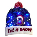 LED Christmas Theme Xmas Beanie Knitted Hat - Battery Operated_9