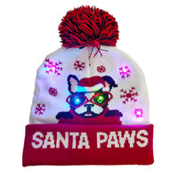 LED Christmas Theme Xmas Beanie Knitted Hat - Battery Operated_10