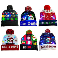 LED Christmas Theme Xmas Beanie Knitted Hat - Battery Operated_14