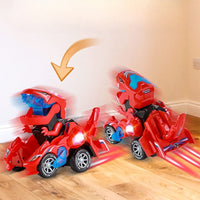2 IN 1 Automatic Transforming Dinosaur Toy Car with LED Light and Music- Battery Operated_9