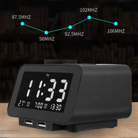 Brightness Adjustable LED Digital Alarm Clock Radio- USB Plugged in_5