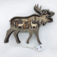 Forest Animal Wooden Tabletop Ornament with LED Light for Home Decoration_11
