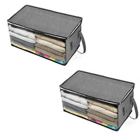 Non-Woven Quilt Clothes Organizing Storage Box with Lids_11
