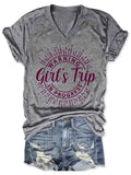 Girl's Trip Warning V-Neck Tee