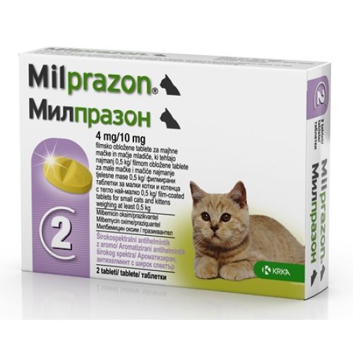 Milprazon 4/ 10mg for CAT <2kg 2 tab -Dewormer