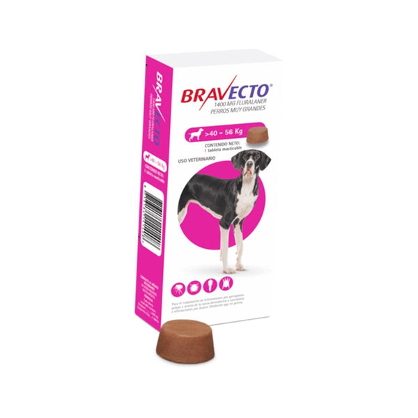 Bravecto 1400mg Extralarge 88-123lbs/pounds (40-56 kg) For Dog Tablet 12 weeks Protection