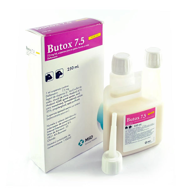 BUTOX 7,5% Pour-On 1L Fleas Ticks Mange Mites Lice for cattle dog sheep