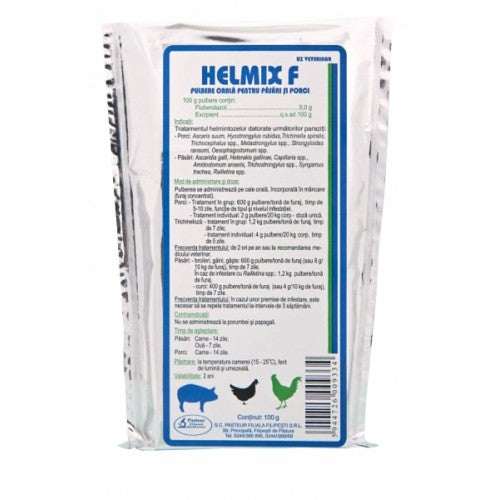 HELMIX F 100g Flubendazole 5% antihelmitic for Suine and Birds
