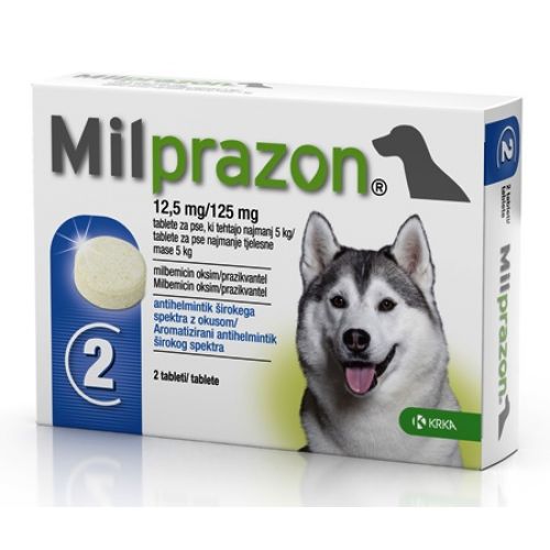 Milprazon 125mg for dog >5kg 2 tab -Dewormer
