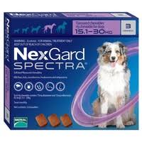 NexGard Spectra Chewable 3 Tablets for Large Dogs 15-30kg prevention of heartworm disease