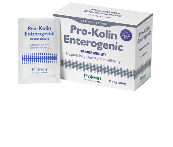 Pro-Kolin Enterogenic 30 sachets- is the natural and safe solution for chronic enteropathies in dogs and cats, with the aroma of beef.