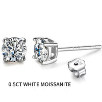 2CT Moissanite Stud Earrings - 925 Silver