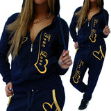 Printed Hooded Casual Tracksuit